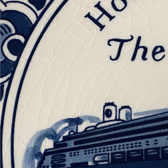 Holland America Line- The Inaugural Ms Rotterdam VI 1997 Blauw Delft Plate - EUC - Picture 7 of 8